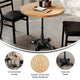 Natural Top/Black Base |#| Commercial 30" Natural Wood Tabletop with Decorative Cast Iron Bistro Base