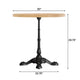 Natural Top/Black Base |#| Commercial 30" Natural Wood Tabletop with Decorative Cast Iron Bistro Base