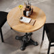 Natural Top/Black Base |#| Commercial 30" Natural Wood Tabletop with Decorative Cast Iron Bistro Base