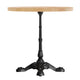 Natural Top/Black Base |#| Commercial 30" Natural Wood Tabletop with Decorative Cast Iron Bistro Base