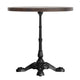 Dark Brown Top/Black Base |#| Commercial 30" Dark Brown Wood Tabletop with Decorative Cast Iron Bistro Base