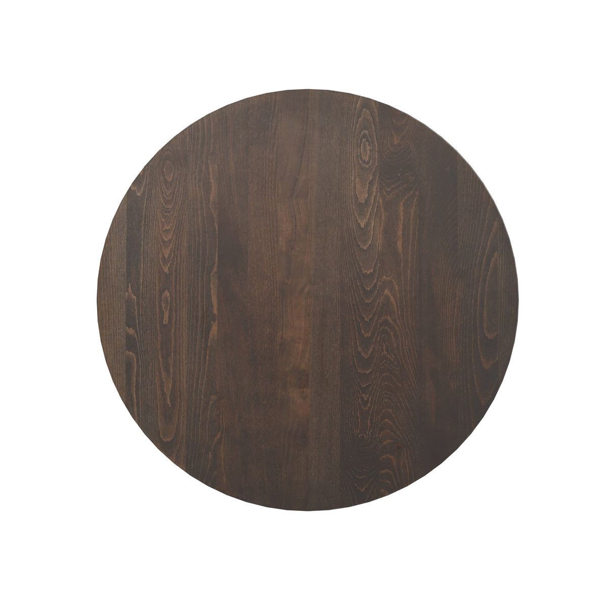 Dark Brown Top/Black Base |#| Commercial 30" DK BN Wood Tabletop-22" x 22" Black Bar Height Cast Iron X Base