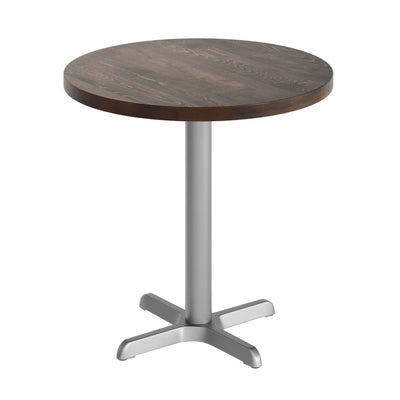Round Solid Wood Commercial Tabletop with 22" x 22" Table Height X-Base - View 1