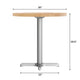 Natural Top/Silver Base |#| Commercial 30" NAT Wood Tabletop-22" x 22" SIL Table Height Cast Iron X Base