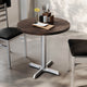 Dark Brown Top/Silver Base |#| Commercial 30" DK BN Wood Tabletop-22" x 22" SIL Table Height Cast Iron X Base