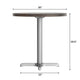 Dark Brown Top/Silver Base |#| Commercial 30" DK BN Wood Tabletop-22" x 22" SIL Table Height Cast Iron X Base