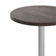 Dark Brown Top/Silver Base |#| Commercial 30" DK BN Wood Tabletop-22" x 22" SIL Table Height Cast Iron X Base