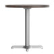 Dark Brown Top/Silver Base |#| Commercial 30" DK BN Wood Tabletop-22" x 22" SIL Table Height Cast Iron X Base