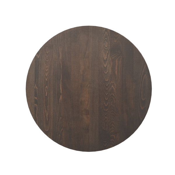 Dark Brown Top/Silver Base |#| Commercial 30" DK BN Wood Tabletop-22" x 22" SIL Table Height Cast Iron X Base