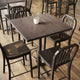Dark Brown |#| 36x36 Commercial Solid Wood Tabletop with Support Bars for Indoor Use-Dark Brown