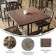 Dark Brown,24"W x 30"L |#| 24x30 Commercial Solid Wood Tabletop with Support Bars for Indoor Use-Dark Brown