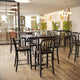 Dark Brown |#| 36x36 Commercial Solid Wood Tabletop with Support Bars for Indoor Use-Dark Brown