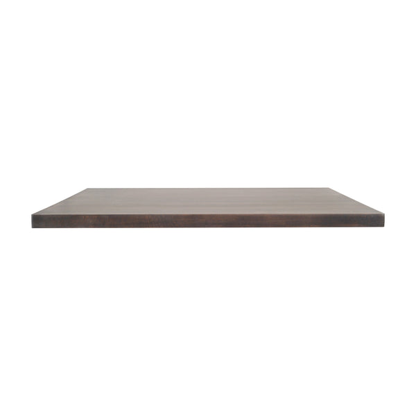 Dark Brown |#| 36x36 Commercial Solid Wood Tabletop with Support Bars for Indoor Use-Dark Brown