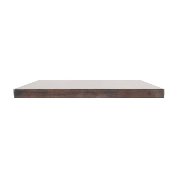 Dark Brown,24"W x 30"L |#| 24x30 Commercial Solid Wood Tabletop with Support Bars for Indoor Use-Dark Brown