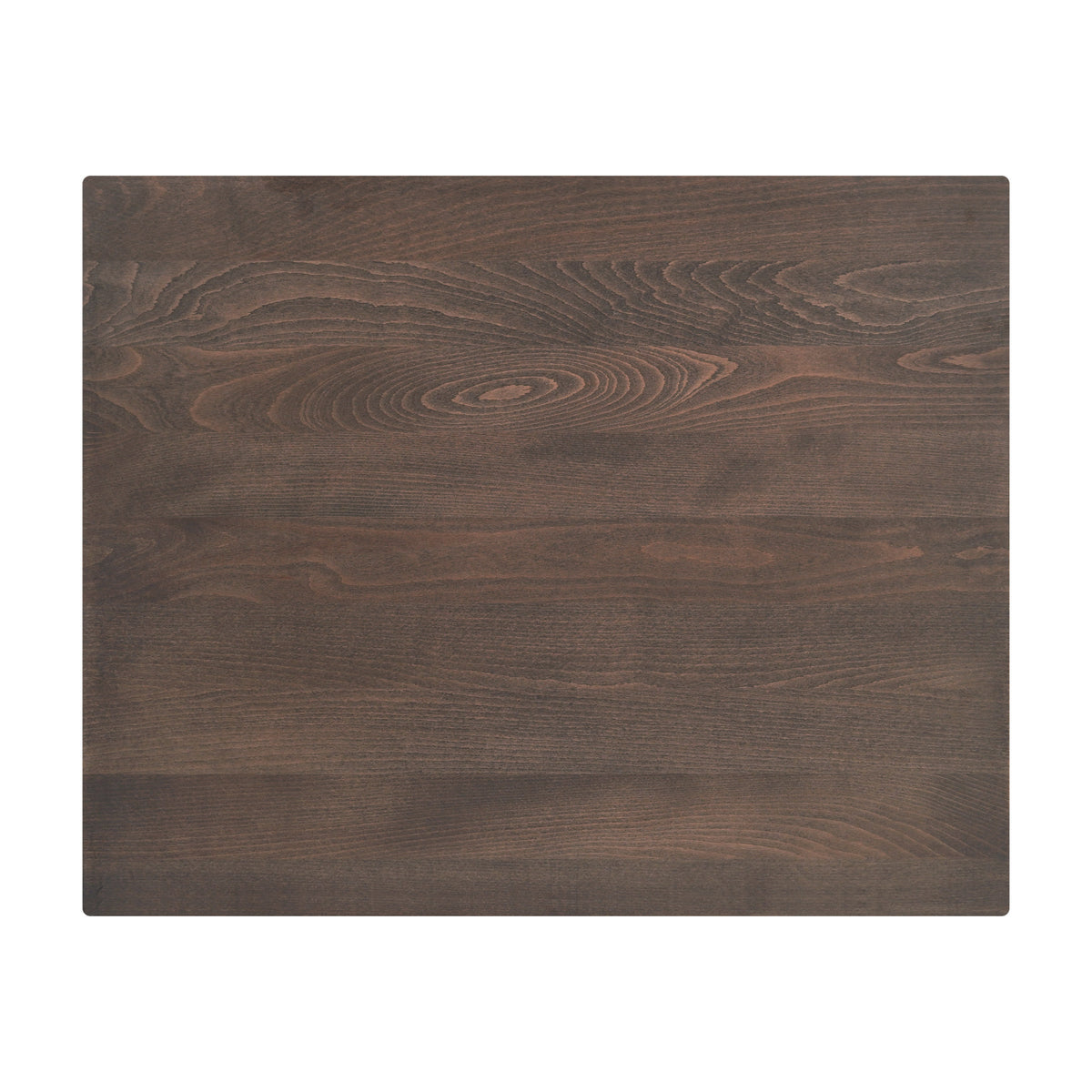 Dark Brown,24"W x 30"L |#| 24x30 Commercial Solid Wood Tabletop with Support Bars for Indoor Use-Dark Brown