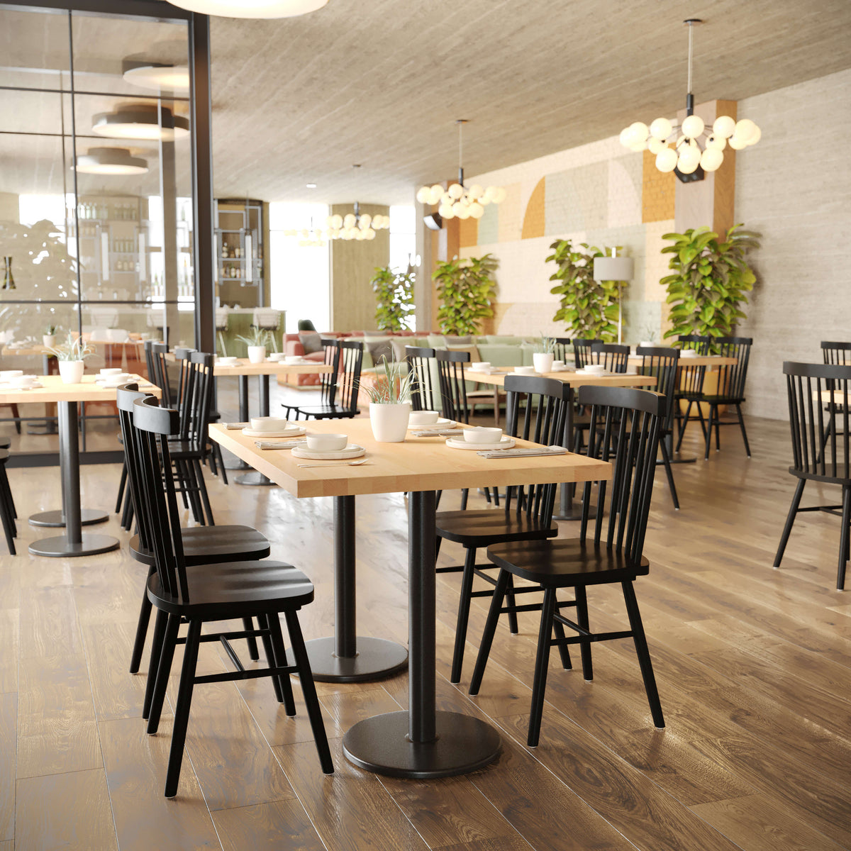 Natural,30"W x 48"L |#| 30x48 Commercial Solid Wood Tabletop with Support Bars for Indoor Use-Natural