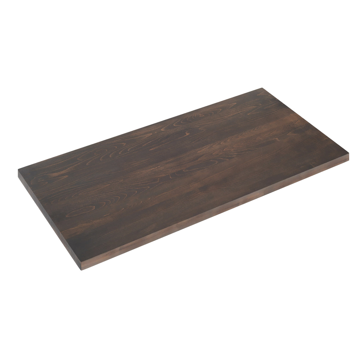 Dark Brown,30"W x 60"L |#| 30x60 Commercial Solid Wood Tabletop with Support Bars for Indoor Use-Dark Brown
