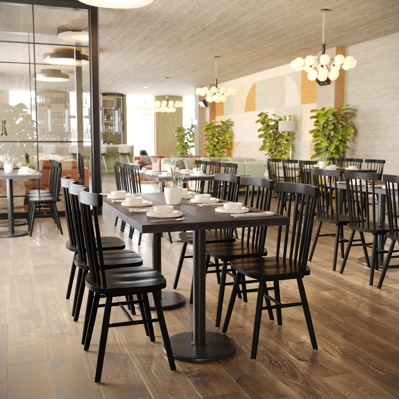Dark Brown,30"W x 60"L |#| 30x60 Commercial Solid Wood Tabletop with Support Bars for Indoor Use-Dark Brown
