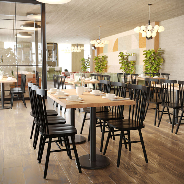 Natural,30"W x 60"L |#| 30x60 Commercial Solid Wood Tabletop with Support Bars for Indoor Use-Natural