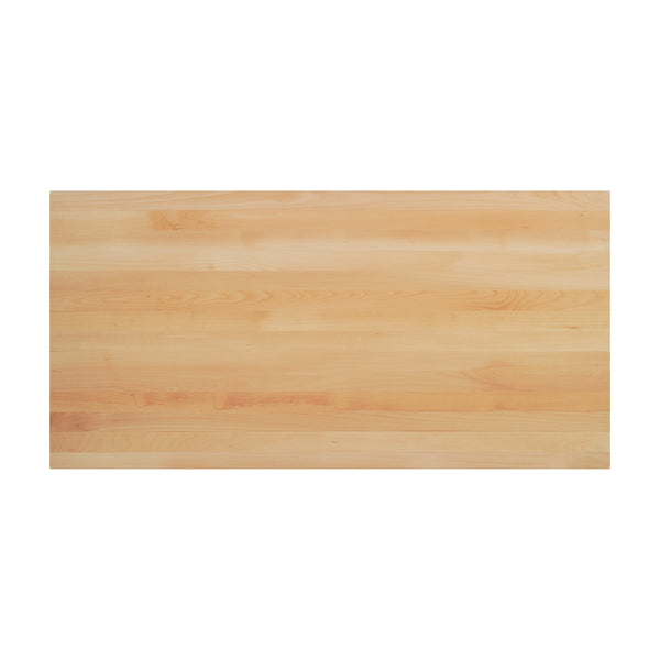 Natural,30"W x 60"L |#| 30x60 Commercial Solid Wood Tabletop with Support Bars for Indoor Use-Natural