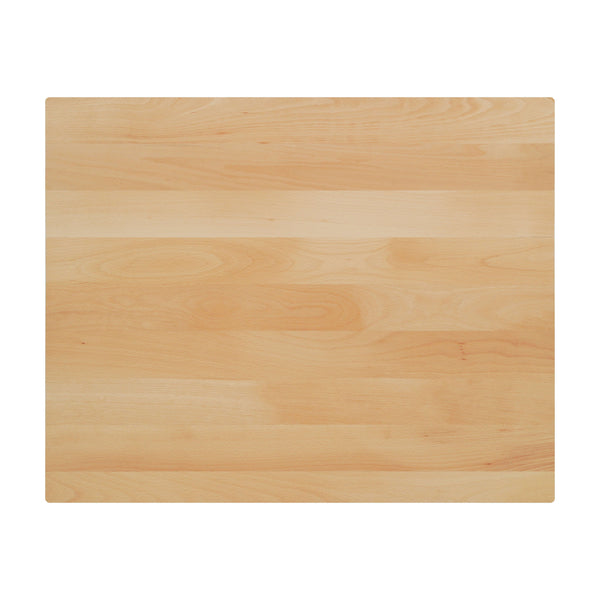 Natural,24"W x 30"L |#| 24x30 Commercial Solid Wood Tabletop with Support Bars for Indoor Use-Natural