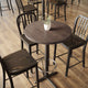 Dark Brown |#| 30"RD Commercial Solid Wood Tabletop with Support Bars for Indoor Use-Dark Brown