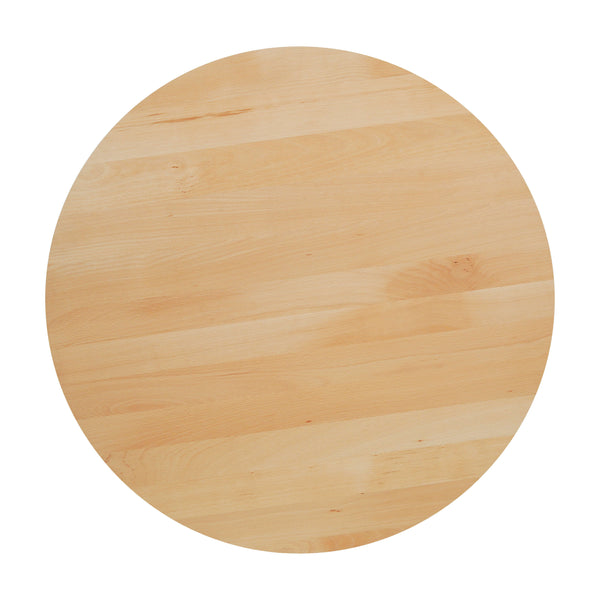 Natural |#| 30"RD Commercial Solid Wood Tabletop with Support Bars for Indoor Use-Natural