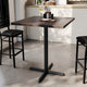 Dark Brown Top/Black Base |#| Commercial 36" SQ Dark Brown Tabletop-30x30 Bar Height Black Cast Iron X Base