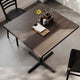 Dark Brown Top/Black Base |#| Commercial 36" SQ Dark Brown Tabletop-30x30 Bar Height Black Cast Iron X Base