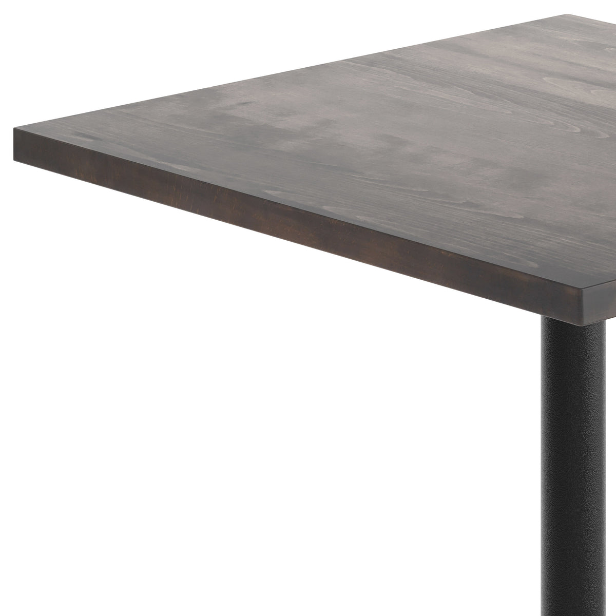 Dark Brown Top/Black Base |#| Commercial 36" SQ Dark Brown Tabletop-30x30 Bar Height Black Cast Iron X Base