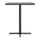 Dark Brown Top/Black Base |#| Commercial 36" SQ Dark Brown Tabletop-30x30 Bar Height Black Cast Iron X Base