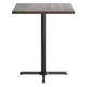 Dark Brown Top/Black Base |#| Commercial 36" SQ Dark Brown Tabletop-30x30 Bar Height Black Cast Iron X Base