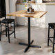 Natural Top/Black Base |#| Commercial 36" SQ Natural Tabletop-30x30 Bar Height Black Cast Iron X Base