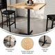Natural Top/Black Base |#| Commercial 36" SQ Natural Tabletop-30x30 Bar Height Black Cast Iron X Base