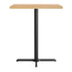 Natural Top/Black Base |#| Commercial 36" SQ Natural Tabletop-30x30 Bar Height Black Cast Iron X Base
