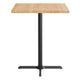 Natural Top/Black Base |#| Commercial 36" SQ Natural Tabletop-30x30 Bar Height Black Cast Iron X Base