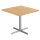 Natural Top/Silver Base |#| Commercial 36" SQ Natural Tabletop-30x30 Table Height Silver Cast Iron X Base