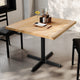 Natural Top/Black Base |#| Commercial 36" SQ Natural Tabletop-30x30 Table Height Black Cast Iron X Base