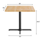 Natural Top/Black Base |#| Commercial 36" SQ Natural Tabletop-30x30 Table Height Black Cast Iron X Base