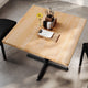 Natural Top/Black Base |#| Commercial 36" SQ Natural Tabletop-30x30 Table Height Black Cast Iron X Base