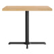Natural Top/Black Base |#| Commercial 36" SQ Natural Tabletop-30x30 Table Height Black Cast Iron X Base