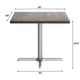 Dark Brown Top/Silver Base |#| Commercial 36" SQ Dark Brown Tabletop-30x30 Table Height Silver Cast Iron X Base