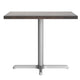 Dark Brown Top/Silver Base |#| Commercial 36" SQ Dark Brown Tabletop-30x30 Table Height Silver Cast Iron X Base
