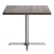 Dark Brown Top/Silver Base |#| Commercial 36" SQ Dark Brown Tabletop-30x30 Table Height Silver Cast Iron X Base