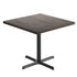 Dark Brown Top/Black Base |#| Commercial 36" SQ Dark Brown Tabletop-30x30 Table Height Black Cast Iron X Base