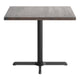Dark Brown Top/Black Base |#| Commercial 36" SQ Dark Brown Tabletop-30x30 Table Height Black Cast Iron X Base