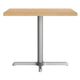 Natural Top/Silver Base |#| Commercial 36" SQ Natural Tabletop-30x30 Table Height Silver Cast Iron X Base