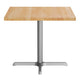Natural Top/Silver Base |#| Commercial 36" SQ Natural Tabletop-30x30 Table Height Silver Cast Iron X Base