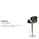Beech |#| Beech Bentwood Adjustable Height Barstool with Curved Back and Black Vinyl Seat