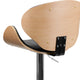 Beech |#| Beech Bentwood Adjustable Height Barstool with Curved Back and Black Vinyl Seat